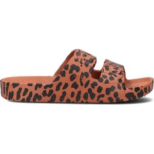 Freedom Moses ""Slippers Leo Toffee"" Caramel met Leopard print - 35-36