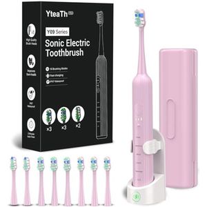 Sonische tandenborstel met 5 reinigingsmodi en 3 intensiteitsniveaus voor volwassenen en kinderen