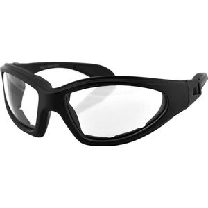 Bobster GXR Mat Zwarte Motorbril - Motorbril Heren - Sportbrillen Heren - Glaskleur Helder