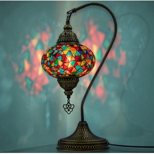 VALVELLO's Zwanenmodel Mozaïeklamp: Authentieke Turkse Stijl, Decoratieve Bureaulamp, 13 Prachtige Kleurvarianten ol1010