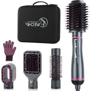 Föhnborstel 5-in-1 afneembare warmeluchtborstel haarstyler voor drogen gladmaken krullen verminderen kroezen-ionen-haardrogerborstel.