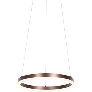 QAZQA anello - Moderne LED Dimbare Hanglamp met Dimmer - 1 lichts - Ø 40 cm - Brons - Woonkamers-sSlaapkamers-sKeuken