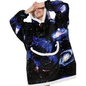 Bovista Hoodie Deken Met Mouwen - Plaid - Knuffeldeken - Onesie - Fleece Blanket - Dames - Heren - Kinderen - Extra Zacht & Warm - Universum