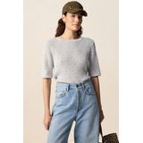 Sissy-Boy - Grijsblauwe Trui - Korte Mouwen - Regular Fit - 100% Katoen