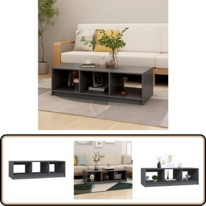 vidaXL Salontafel - 110x50x34 cm - Grenenhout - Grijs Salontafel - Salontafeltje - Koffietafel - Tv-tafel - Grenoblehouten Tafel