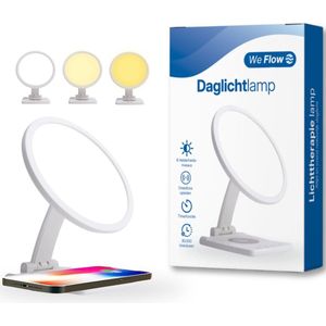 We Flow - Lichttherapielamp - 10.000 LUX - Draadloze Oplader - 5 Helderheidsniveaus - Timer Functie