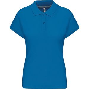 Damespolo korte mouwen met knopen merk Kariban Tropical Blue - XXL