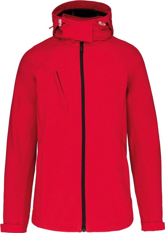 Kariban - K414 - Softshell Jas - Red - Afneembare Capuchon