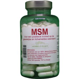 Herbes D'elixir MSM capsules - 640mg per capsule - 100 stuks - Vegan - Ondersteunt de weerstand