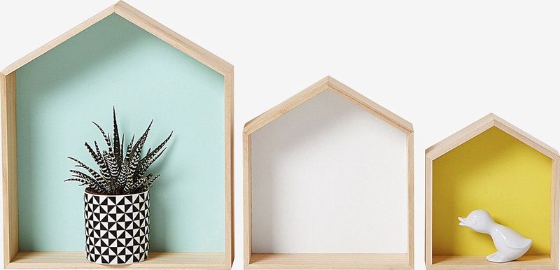 Houten Huisjes - Set van 3 - Scandinavisch - Verschillende Afmetingen