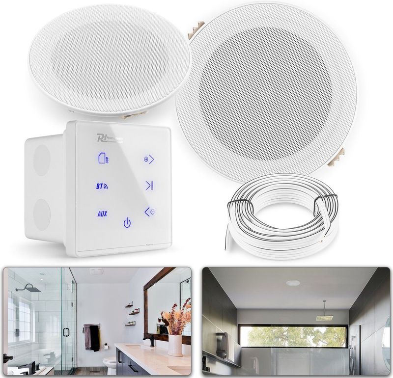 Power Dynamics - A50 - Badkamerspeakerset - Wit - Bluetooth - Waterbestendig