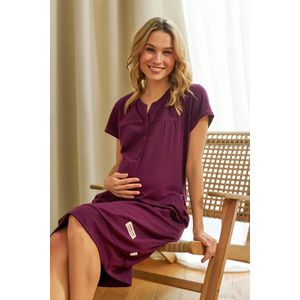 Doctor Nap Nachthemd Dames Nachtjapon Zwangerschap Borstvoeding Nachtkleding Burgundy TCB.4348 36 / S