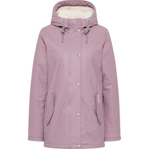 myMo - Regenjas - Grijs - Met Geweven Bontvoering