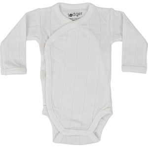 Lodger Baby Rompertjes Lange Mouw maat 74 Romper Katoen Perfecte Pasvorm Luchtig Hydrofiel OekoTex Overslag 6-8M Wit