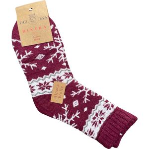 green-goose® Alpaca Damessokken - 1 Paar - Maat 35-38 - Rood - 95% Alpaca Wol - Heerlijk Zacht - Uitstekende Kwaliteit - Lekker Warm en Rekbaar