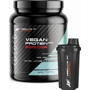 Vegan Protein Aardbei - Strawberry 908gr + Gratis Shakebeker - Vegan Proteine Poeder - Plantaardig Eiwitpoeder - 30 Servings - Eiwit Shake - Biologisch Erwten Eiwit