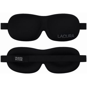 Daydream - 3D Slaapmasker Lacura - Zwart - 24 × 9 cm - Ergonomisch en Lichtdicht