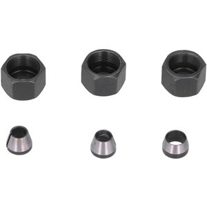 6Pcs Trimmer Collet Adapter 6mm 6.35mm 8mm Router Collet Adapter Kit Carbon Steel Including Nut Trimmer Chuck Accessories Conversion Head Router Parts