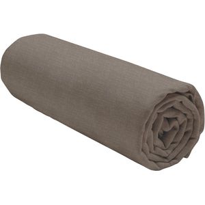 Hoeslaken uni chiné taupe flanel