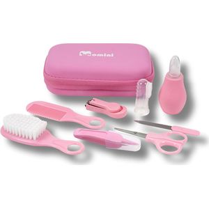Momini BabyCare Pinky Babyverzorgingsset - 8-delige Multifunctionele Baby Cadeauset - Veilig en Stijlvol - Roze