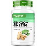 Ginkgo + Ginseng - 365 Tabletten - Speciaal Extract - Hoge Dosis - Veganistisch