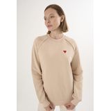Felix Hardy Basic Sweatshirt Ronde Hals Katoen Dames Beige - M