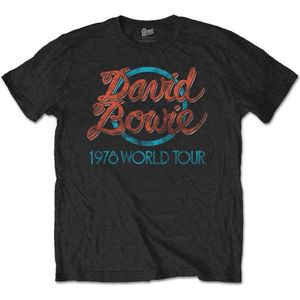 David Bowie - 1978 World Tour Heren T-shirt - L - Zwart
