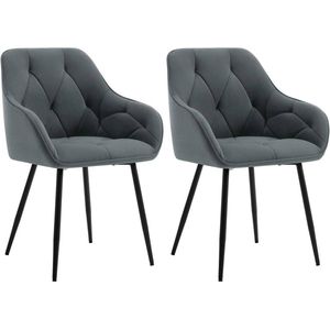 Rootz Velvet Dining Chair - Elegante stoel - Comfortabel zitten - Luxe, ergonomisch, stevig - 56 cm x 83,5 cm x 53 cm