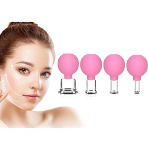 EXCITAT Cupping Set - Facial Cupping - Gezicht Cupping - Cupping Set Massage - Anti Cellulitis Therapie - Premium Kwaliteit - Set van 4 stuks