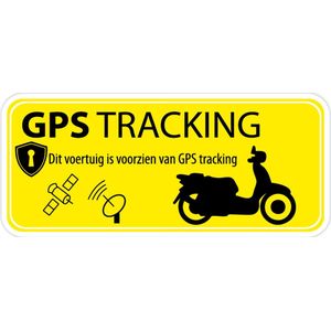 Scooter GPS Tracking Alarmsticker Geel - Set van 3 Stickers - 8 x 3,5 cm