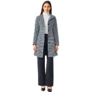 Versano Violet NG Dames Mantel Manteljas 3 kwart Winterjas S - Pied de Poule