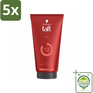 5 x Taft - V12 - Styling Gel - Turbo fixatie - 150 ml - Grootverpakking - Haargel - Taft - Stylinggel - Turbo Fixatie - Snel Drogend