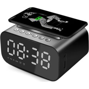 Simplyway - Digitale Wekkerradio - Zwart - Met Draadloze Oplader - Bluetooth-Speaker