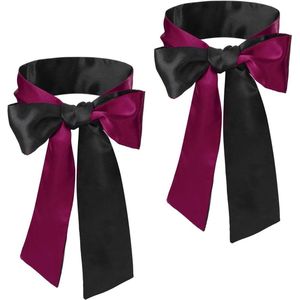 CSGoods - Satijnen Slaapmasker met Hoofdband in Zwart en Rood - Geschikt voor Volwassenen - Set van 2 - 150 cm