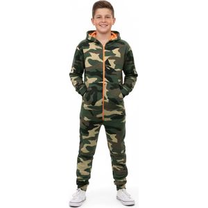Camouflage Onesie kinderen - Onesie Jongens - Onesie Meisjes - 7-8 Jaar - 122/128