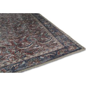 Vintage Vloerkleed Blauw Rood - Urmia - Polyester - 160 x 230 cm - (M)