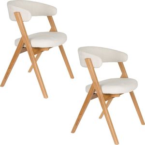 Zuiver Pom Eetkamerstoelen Beige - Set van 2