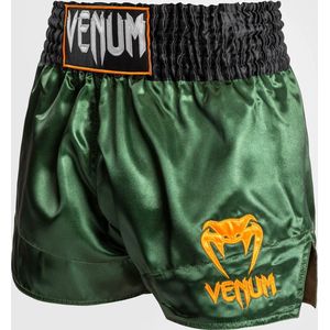 Venum - Classic Muay Thai Shorts - Groen Zwart Goud - Korte Broeken