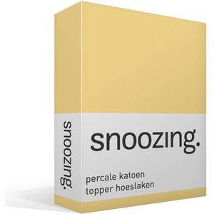 Snoozing - Topper - Hoeslaken  - Eenpersoons - 70x200 cm - Percale katoen - Geel