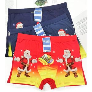 Kerst boxershort kerstcadeau heren ondergoed mannen boxershort donkerblauw maat S