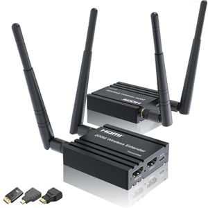 Draadloze HDMI Zender en Ontvanger 4K met Lange Bereik tot 200M - Plug & Play voor PC, Laptop, TV naar Monitor/Projector