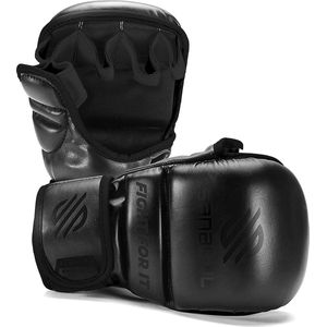 Sanabul Essential 7 oz MMA Hybride Sparringhandschoenen - zwart - maat S/M