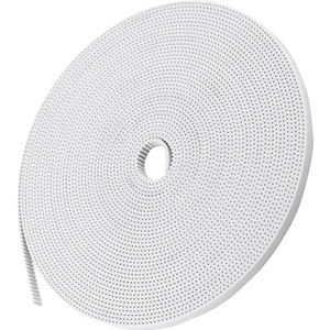 10m Witte Distributieriem Open Distributieriem Breedte 6 Mm PU met Stalen Kern - 3D Printer Accessoire voor Kleine Machinetransmissie