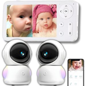 iNeedy Astronaut babyfoon met 2 camera's en app - Baby monitor - 2K scherm resolutie - 4.3 inch - 2025 model