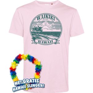 T-shirt Waikiki Beach | Toppers in Concert 2024 | Club Tropicana | Hawaii Shirt | Ibiza Kleding | Lichtroze | maat XS
