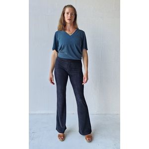Flared pants | tall | rib corduroy black | lengte 36 | XXL