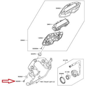 Vis de compteur origine pour moto Kawasaki 650 Vulcan S 920091164 Neuf