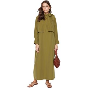 Trendyol - Tctss23Eb00283 - Geweven Jurk - Strik Met Stenen Kraag