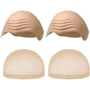 Goodivery ® - Bald Cap - 2 Stuks Gerimpelde Kale Hoofdkap Haarnet - Latex Kale Hoofdkap - Gerimpelde Kale Hoofdbedekking - Latex Hoofdkap Pruik - Kale Hoofd voor Cosplay - Nep Hoofdhuid Props