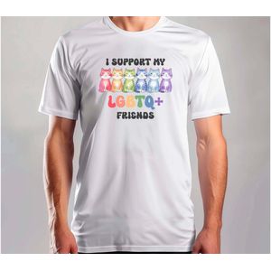 I Support My LGBTQ Friends - T Shirt - Pride - LGBT - LGBTQ - LoveIsLove - PrideMaand - LiefdeIsLiefde - Gelijkheid - Cat - Katten
